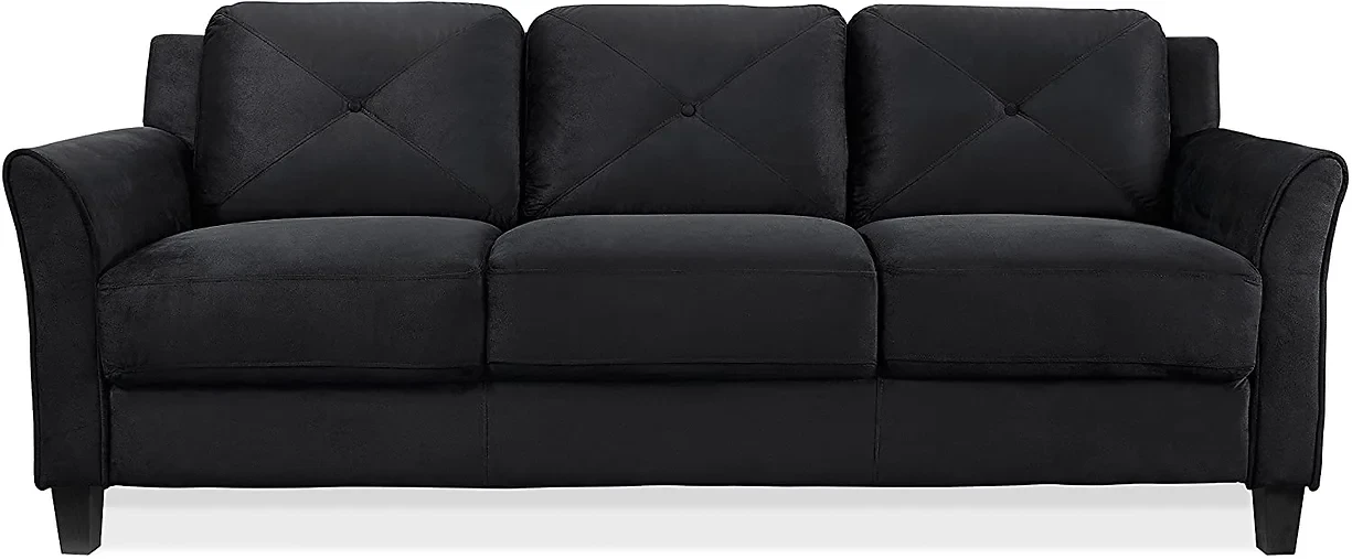 Lifestyle Solutions Collection Grayson Micro-fabric Sofa, Black