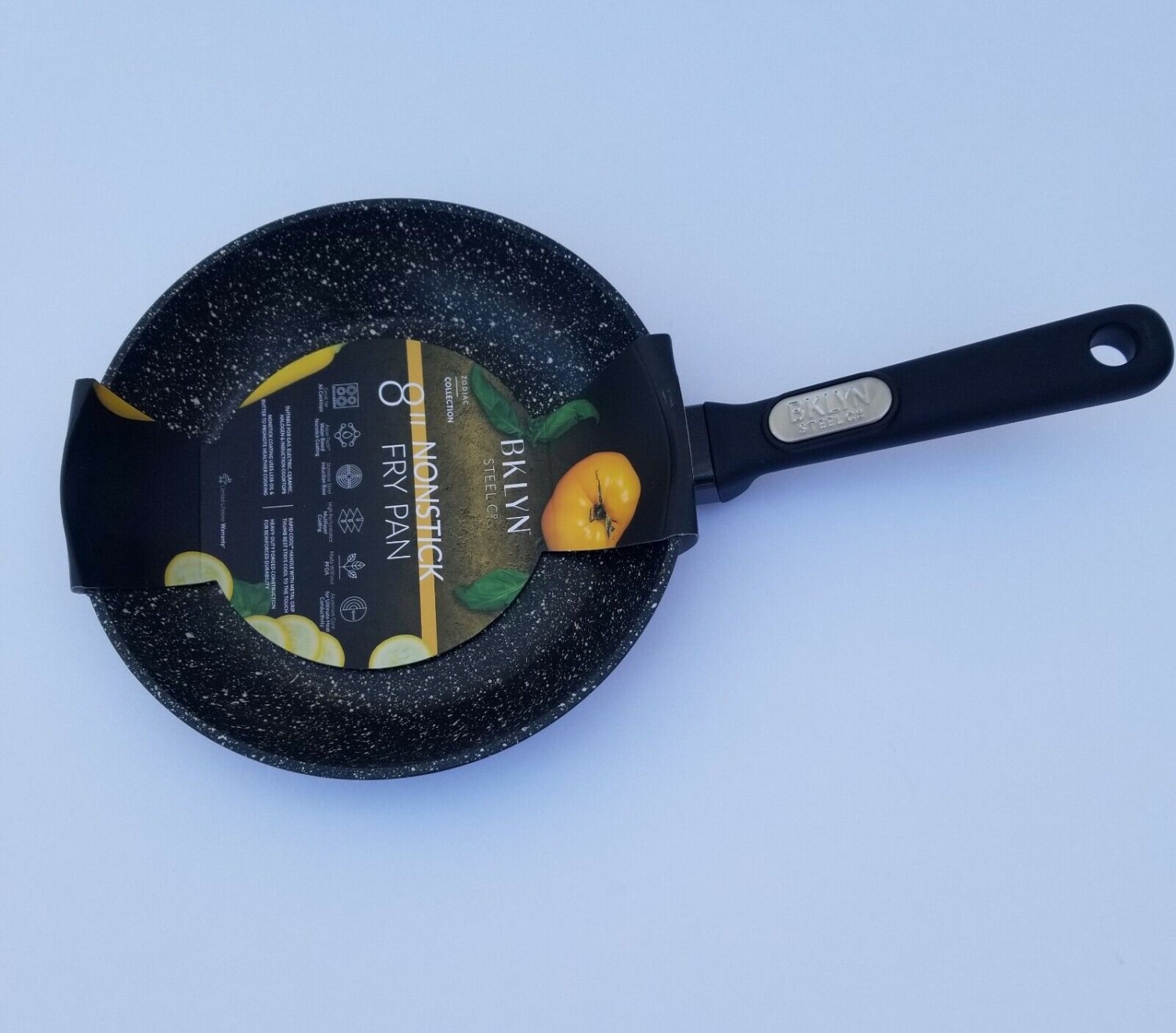 8" Zodiac Forgan Aluminum Skeckle Frypan Black & Gold