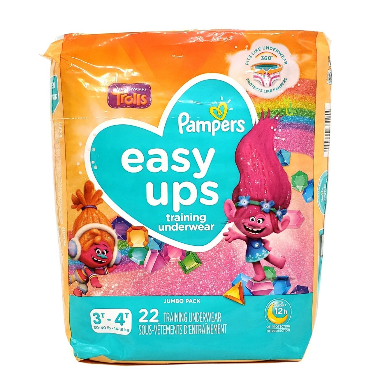 PAMPERS EASY UPS GIRLS 3T-4T 22s