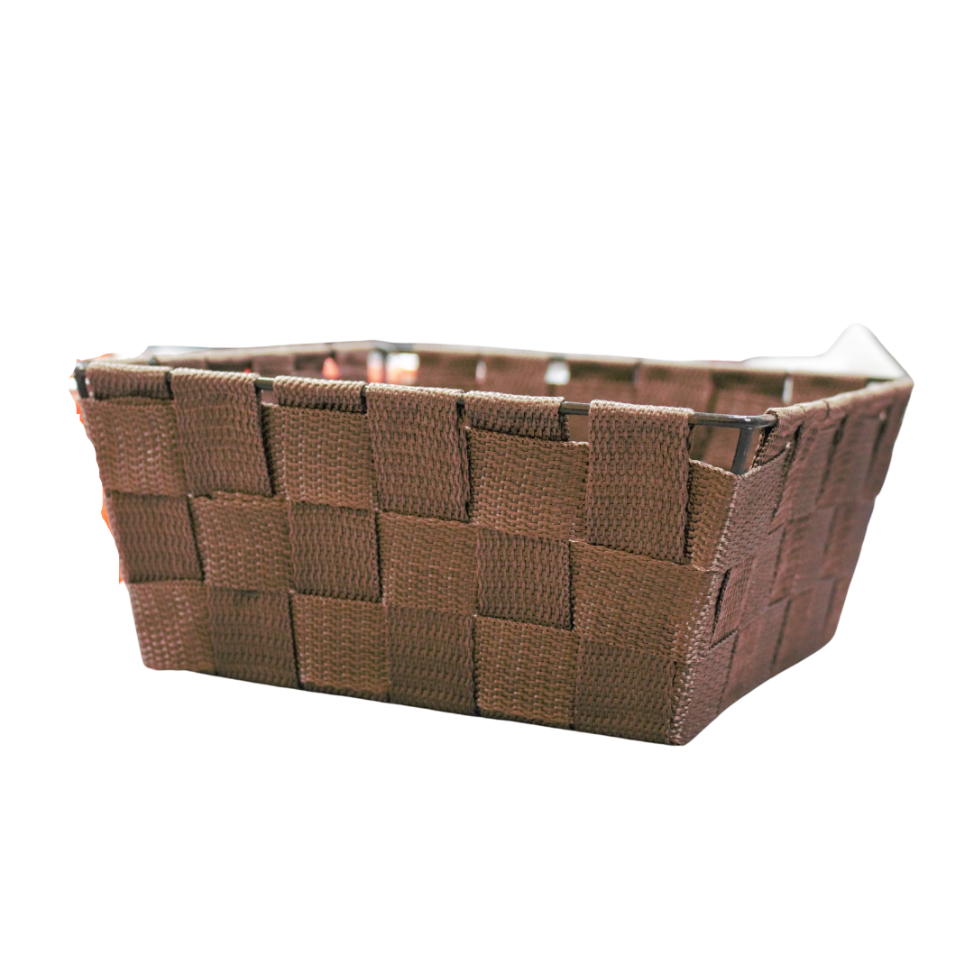 Woven Square Basket, Brown, 8" x 8"