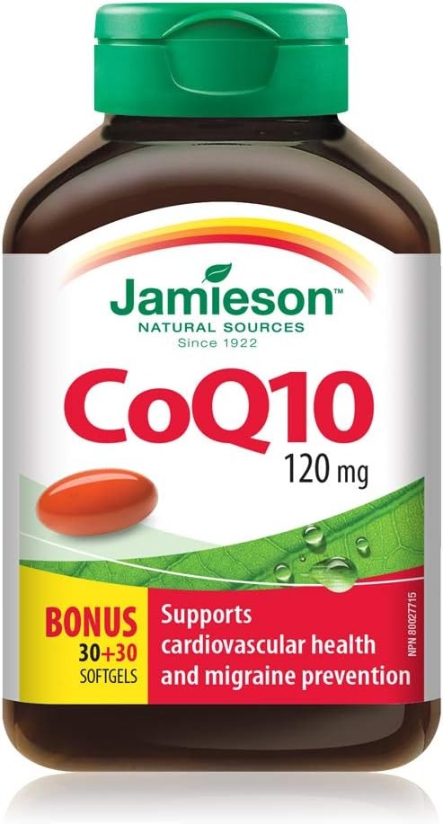 Jamieson CoQ10, 120mg, Bonus 30+30 softgels