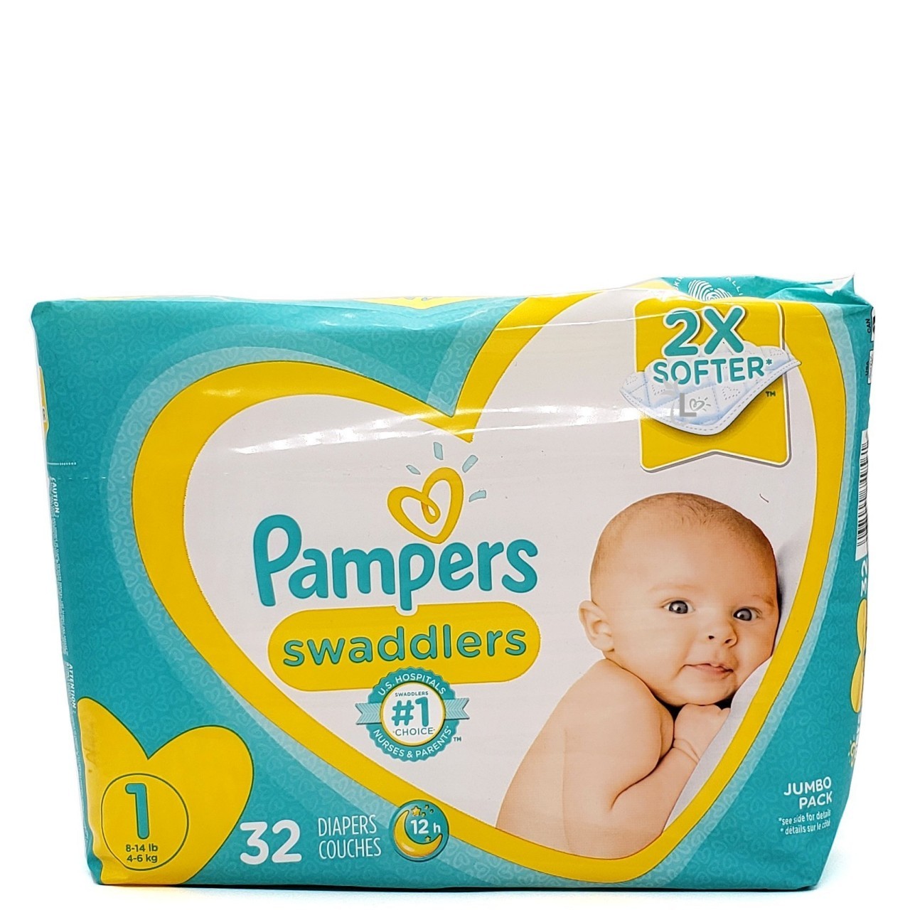 PAMPERS SWADDLERS JUMBO #1 32s