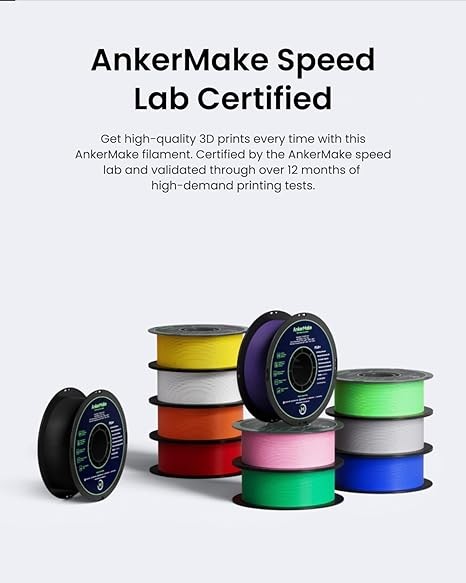 AnkerMake PLA+ 3D Printing Filament, AnkerMake Official Filament, 2-Pack, 4.4 lb / 2 kg, Smooth, High-Adhesion Rate, Designed for High-Speed Printing - AnkerMake Green