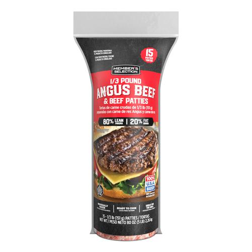 Member's Selection Angus Beef Patties 15 Units, 2.26 kg / 5 lb