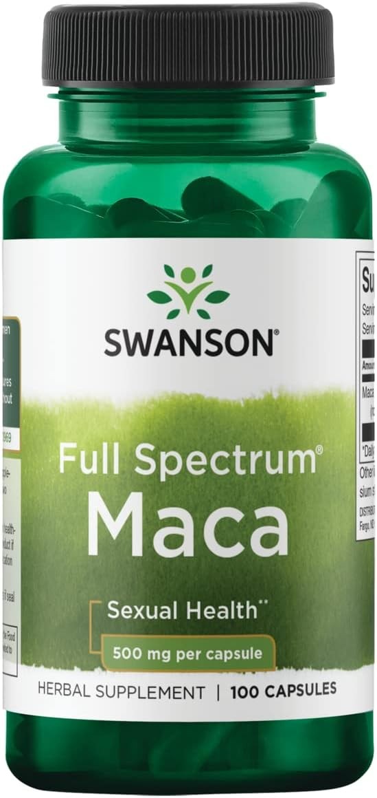 Swanson Premium- Full Spectrum Maca 100 Capsules, 500mg Each