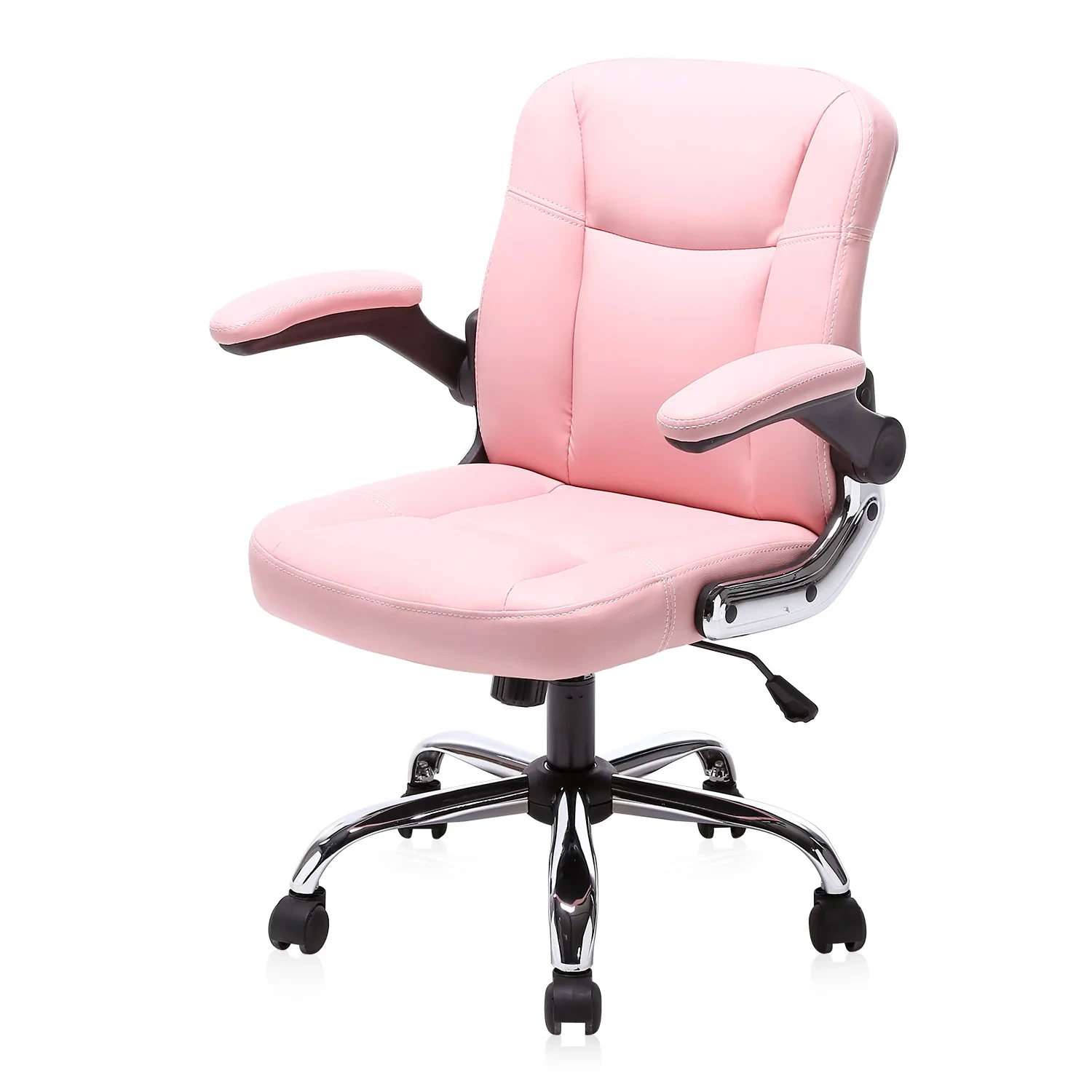 YAMASORO Mid Back Leather MidBack Chair - pink