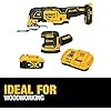 DEWALT 20V MAX Orbital Sander and Oscillating Tool, Cordless Woodworking 2-Tool Set with 5ah Battery and Charger (DCK202P1)