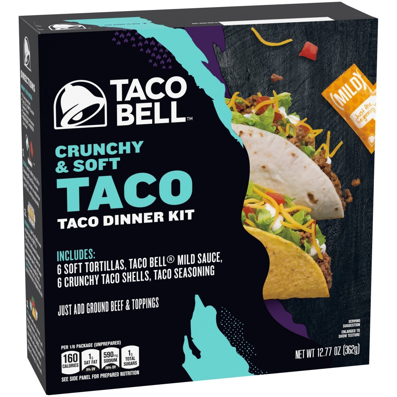 TACO BELL HARD SOFT DINNER KIT 12.77oz