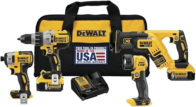 DEWALT 20V MAX* XR Cordless Drill Combo Kit, 4-Tool (DCK494P2)