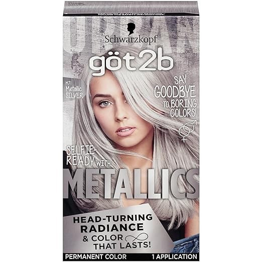 Schwarzkopf Got2b Metallics Permanent Hair Color  Metallic Silver