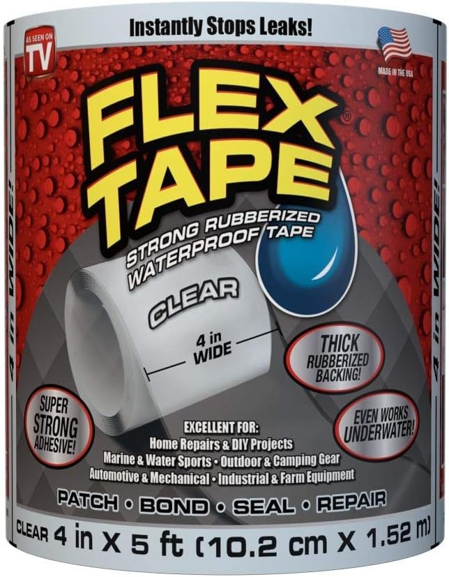 4 in. X 5 ft. Clear Rubberized Flex Tape