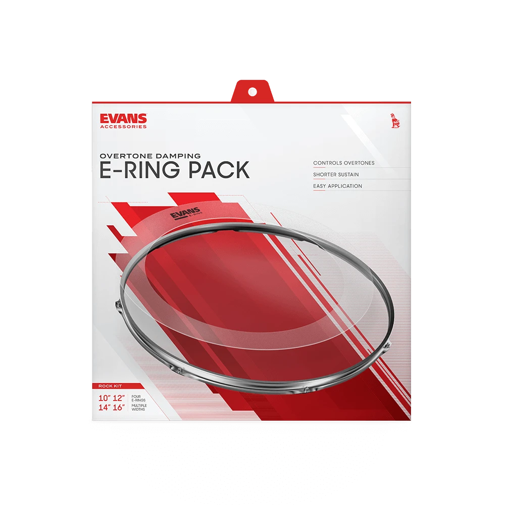 Evans ER-ROCK Overtone Damping E-Ring Pack - 10"/12"/14"/16"