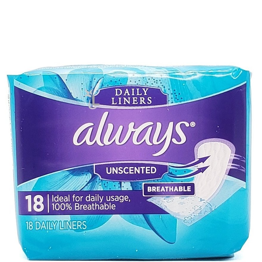 ALWAYS DAILY LINERS UNSCENTED 18’S