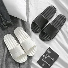 New Solid Color Slippers Man Summer Beach Sandals Light Bathroom Home Non Slip EVA Floor Flat Shoes