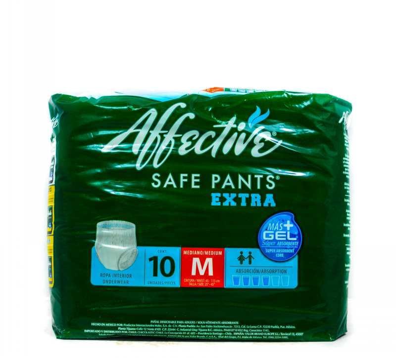 AFFECTIVE SAFE PANTS ADULT DISP. BRIEFS MED 10’S