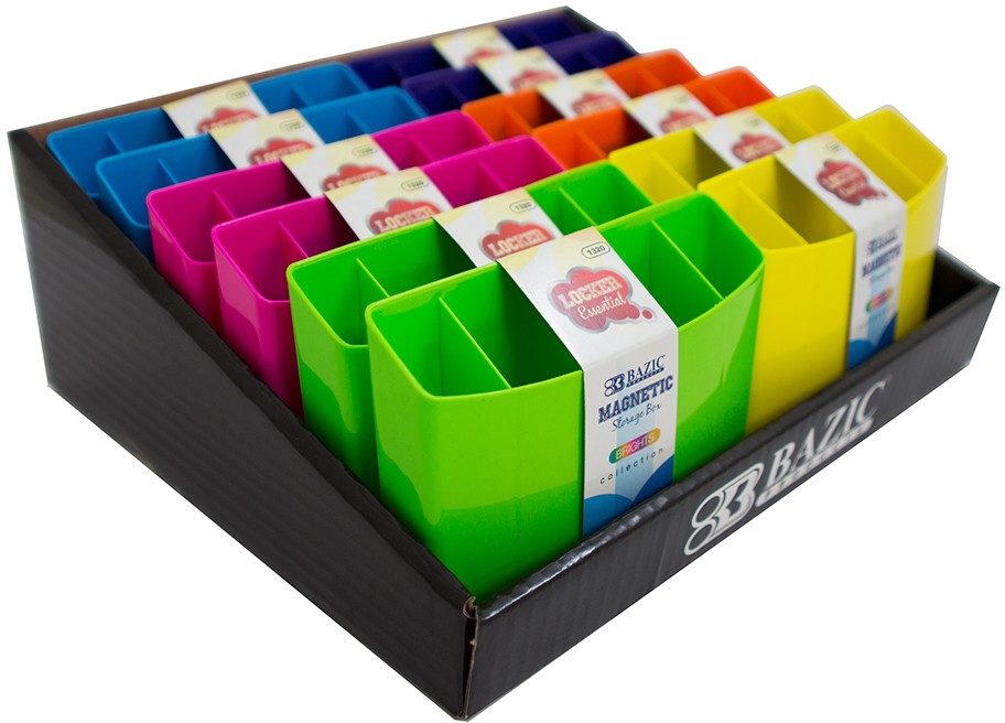 BAZIC Magnetic Storage Box Assorted Colors