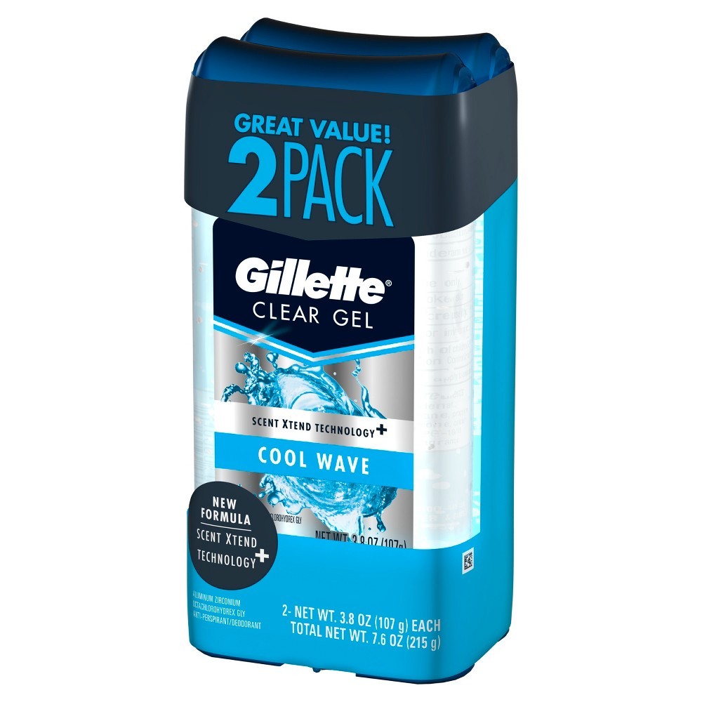 GILLETTE CLEAR GEL COOL WAVE 2x3.8oz