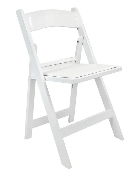 EMMA + OLIVER Indoor/Outdoor Resin Folding Chairs - White