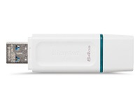 Kingston - USB flash drive - 64 GB/ White with Teal