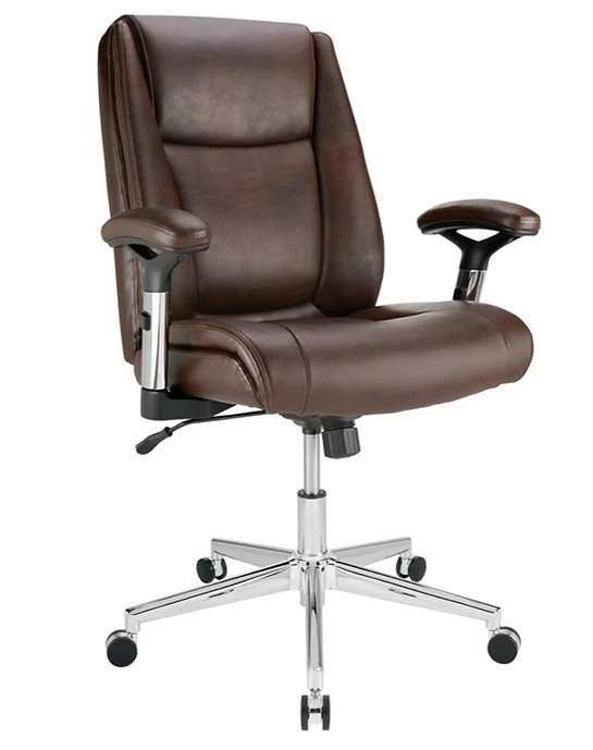 Realspace® Densey Bonded Leather Manager Mid-Back Chair