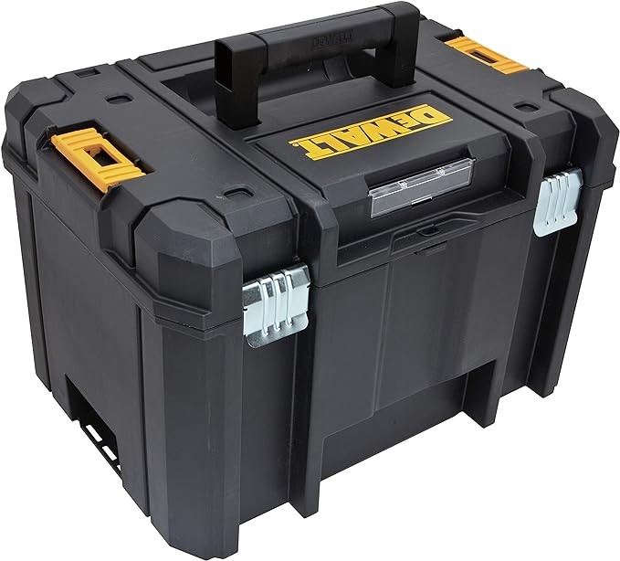 DEWALT TSTAK Tool Box, Extra Large Design, Removable Tray for Easy Access to Tools, Water and Debris Resistant (DWST17806)