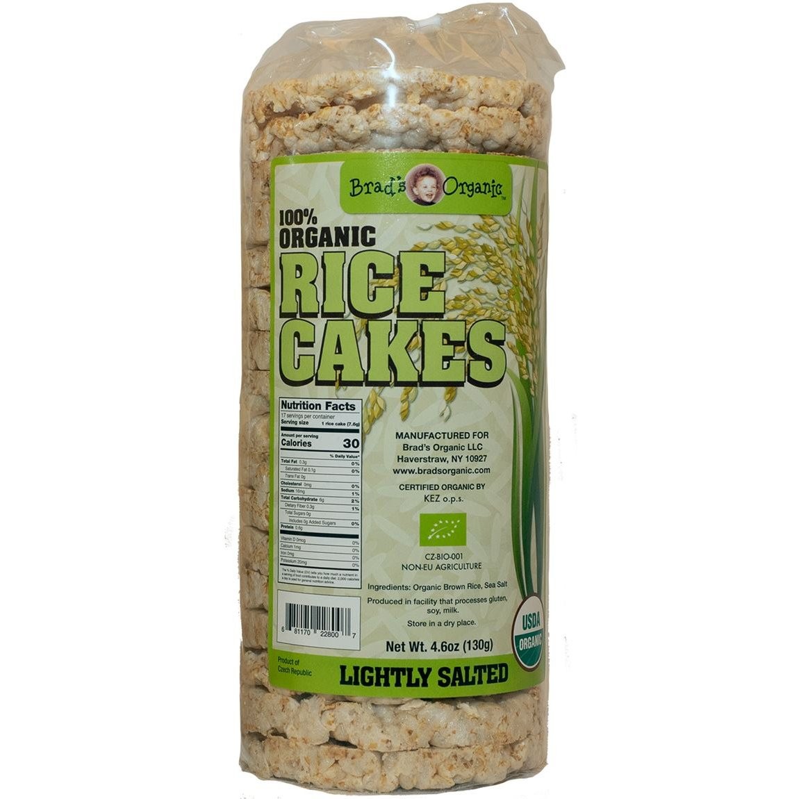 BRADS RICE CAKES LIGHLTY SALTED 4.6oz