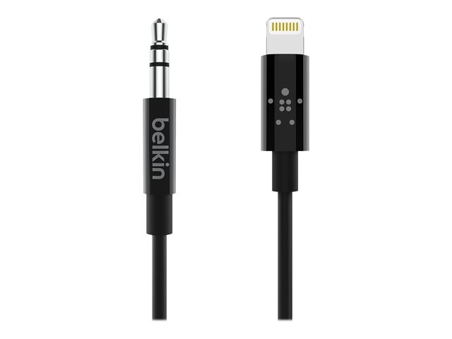 Belkin - Lightning to headphone jack cable - Lightning male to mini-phone stereo 3.5 mm male