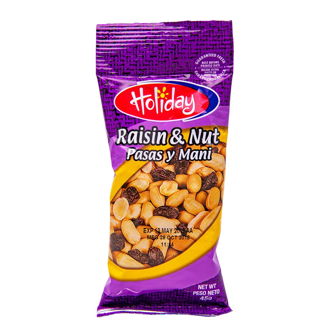 HOLIDAY PEANUT RAISIN & NUT 45G