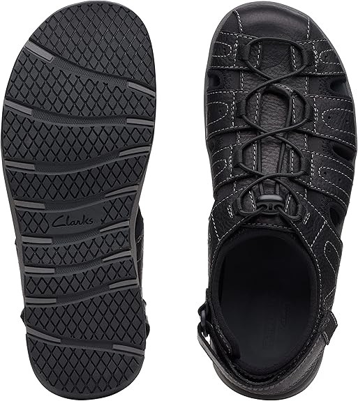 Clarks Mens Brixby Cove : Black Black Leather