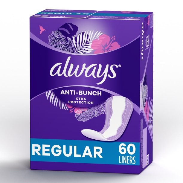 ALWAYS ANTI-BUNCH EXTRA PROTECTION REGULAR PANTYLINERS 60’S