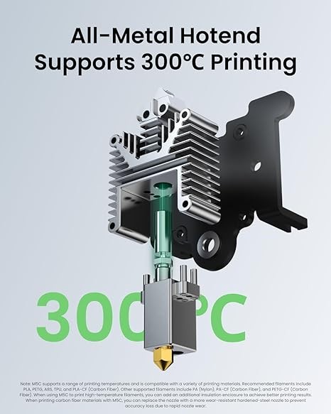 AnkerMake M5C 3D Printer, 500 mm/s High-Speed Printing, All-Metal Hotend, Supports 300℃ Printing, Control via Multi-Device, Intuitive, 7×7 Auto-Leveling, 220×220×250 mm Print Volume