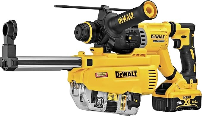 DEWALT 20V MAX Rotary Hammer, SDS Plus, L-Shape, On-Board Dust Extractor, 1-1/8-Inch (DCH263R2DH)