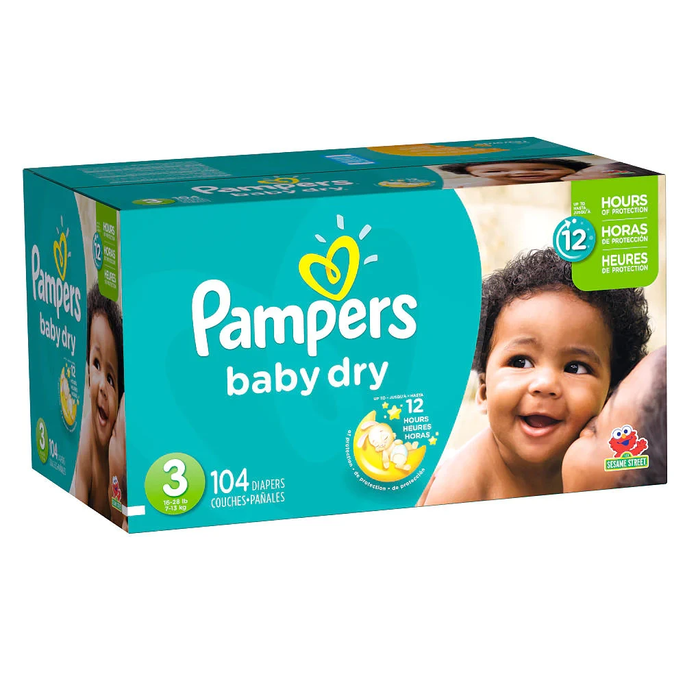 Pampers Baby Dry Diapers, Size 3, 104 Count