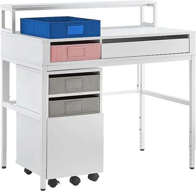 Realspace Baywick 37''W Student Desk with mobile file cabinet