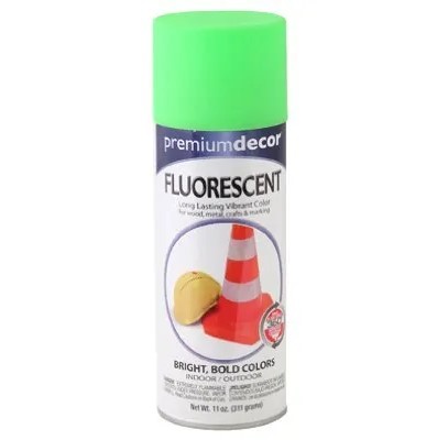 12oz. Fluorecent Glo Green Premium Decor Spray Paint