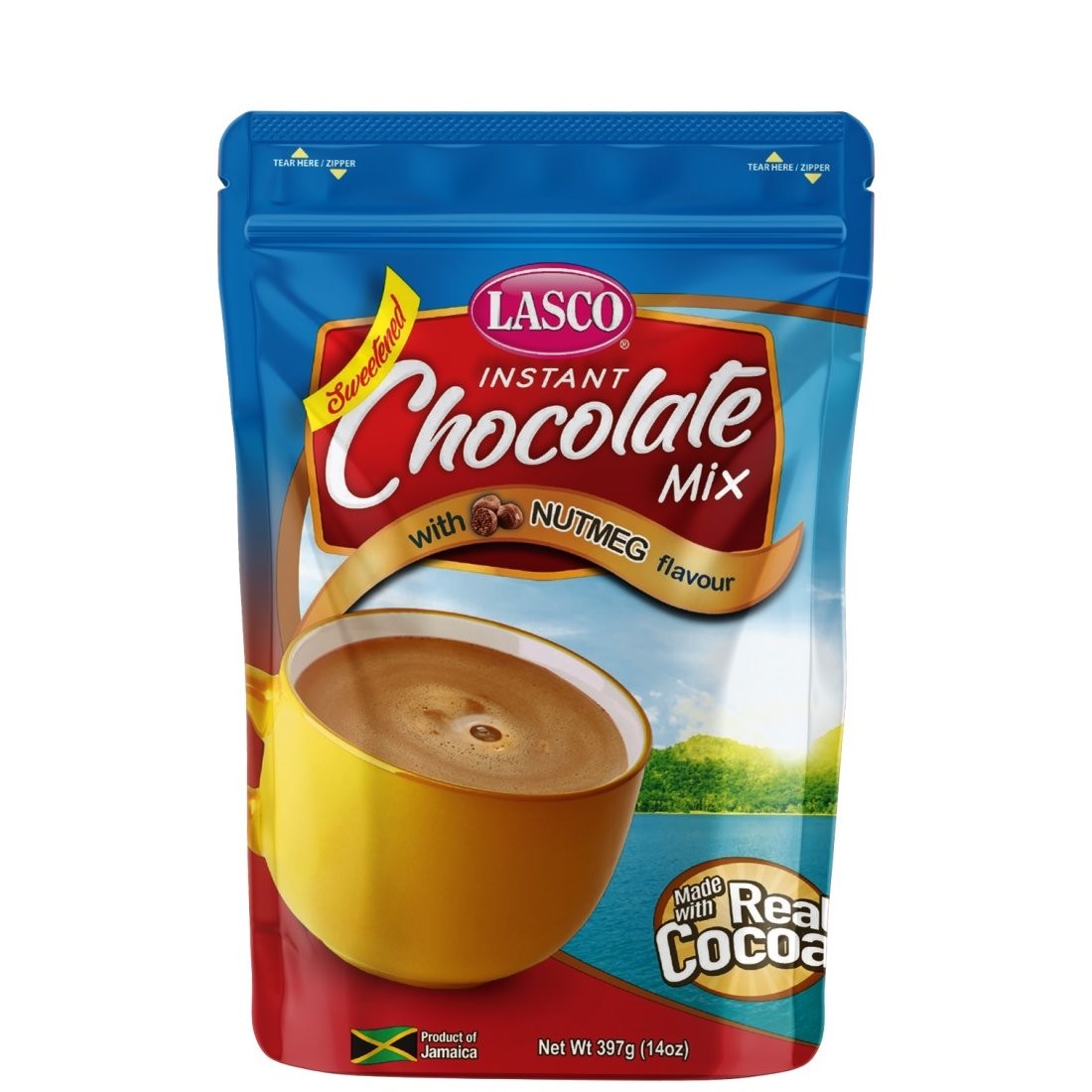 LASCO INSTANT CHOC W/NUTMEG POUCH 14oz