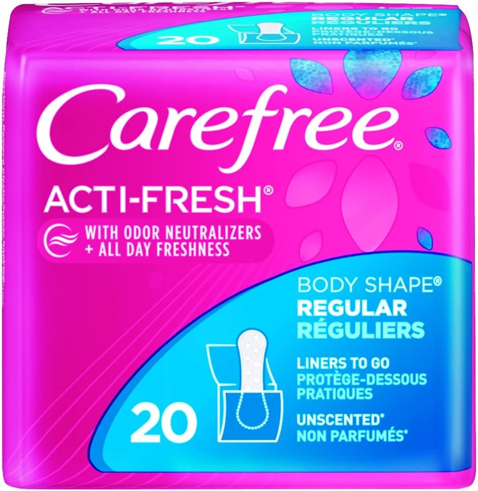 CAREFREE ACTI-FRESH REGULAR UNSCENTED PANTYLINERS 20’S
