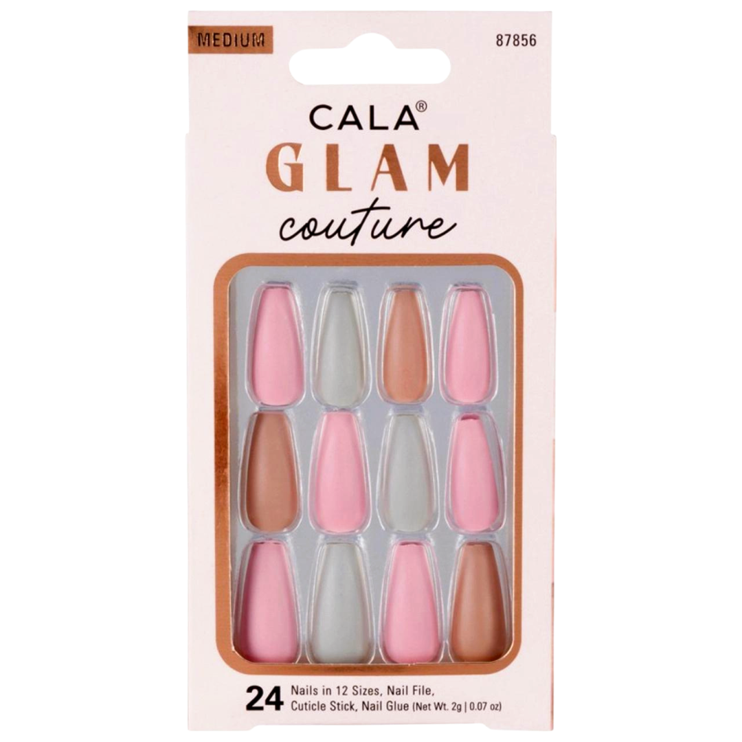 Cala Glam Couture Earth Tone (Medium) Coffin Shaped Nails, 24 pcs