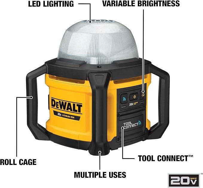 DEWALT 20V MAX LED Work Light, Compact and Portable, Weather and Dust Resistant, Cordless (DCL074)