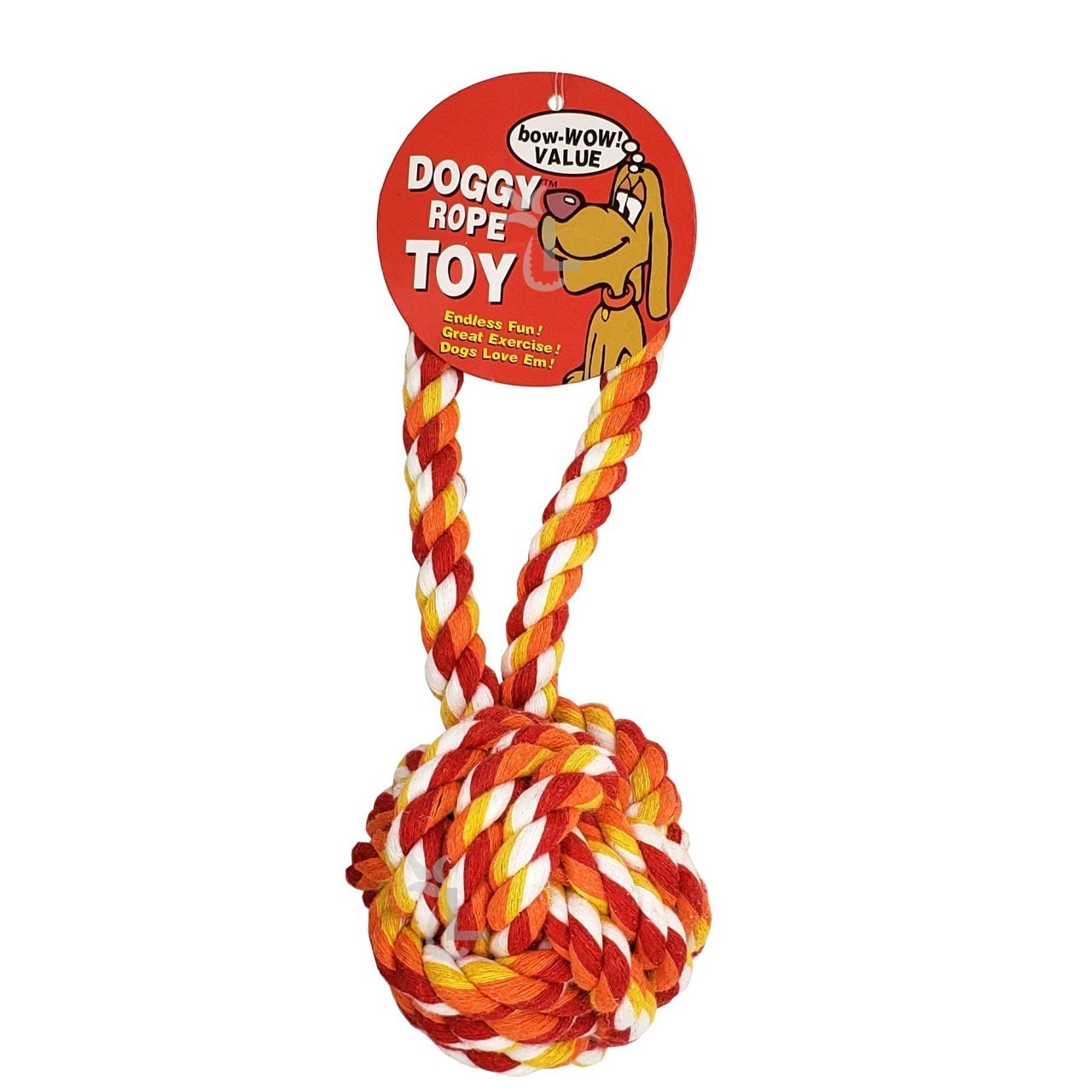 BOW-WOW VALUE DOG ROPE CHEW SUN CLR 1ct