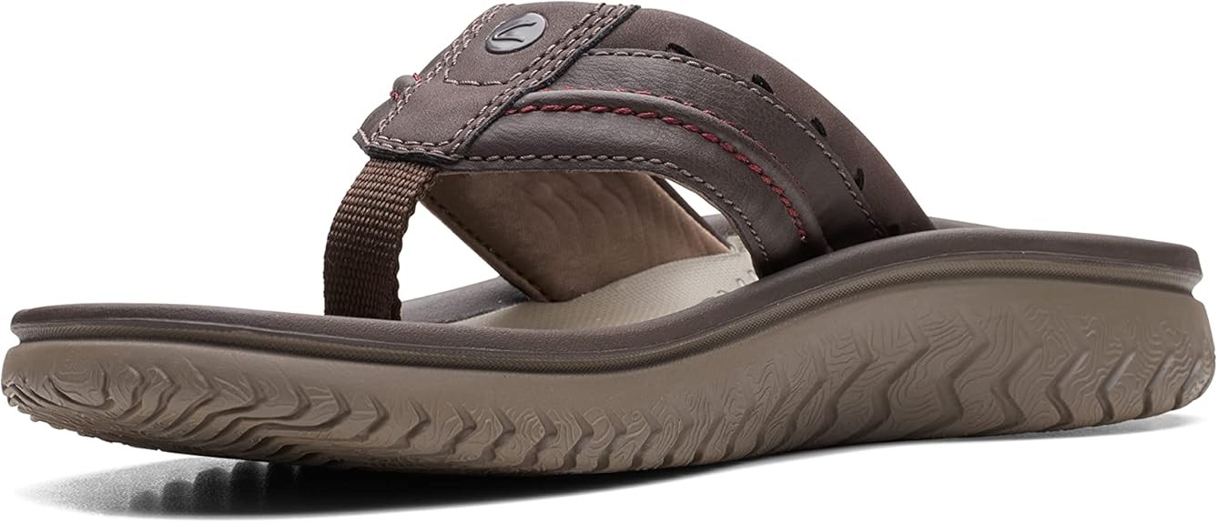 Clarks Mens Wesley Post   Brown Synthetic