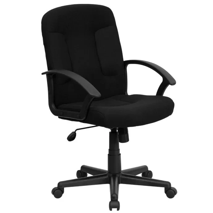 Flash Furniture GO-ST-6-BK-GG Mid-Back Black Fabric Office Chair