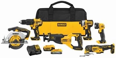 DEWALT 20V MAX Power Tool Combo Kit, 6-Tool Cordless Power Tool Set with 2 Batteries and Charger (DCK675E1M1)