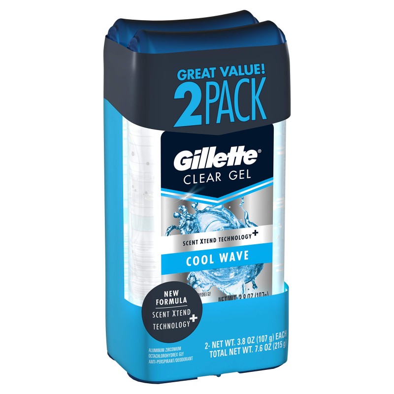 GILLETTE CLEAR GEL COOL WAVE DEO. 2PACK 113G