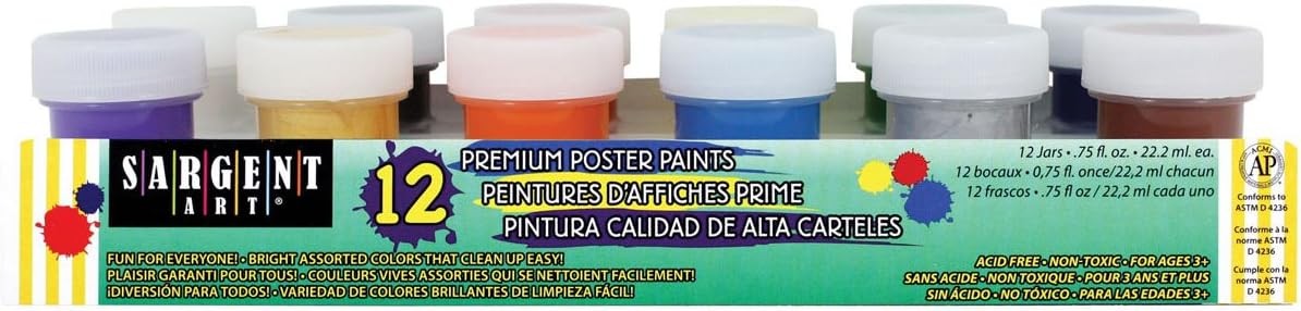 Sargent Art 12 Jar Premium Colors Poster Paint Set