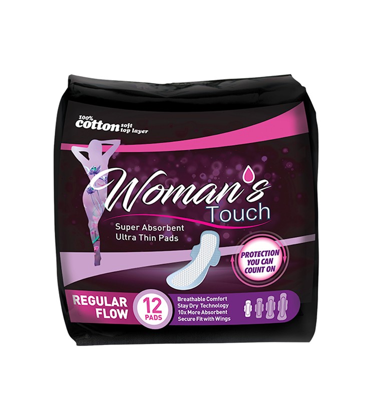 WOMAN’S TOUCH SANITARY NAPKINS REGULAR FLOW 12’S