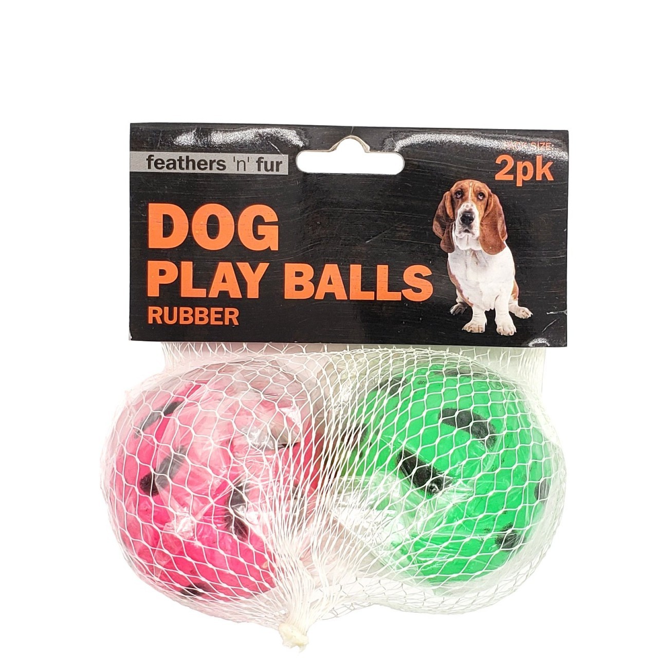 FEATHERS N FUR DOG PLAY BALLS 2pk