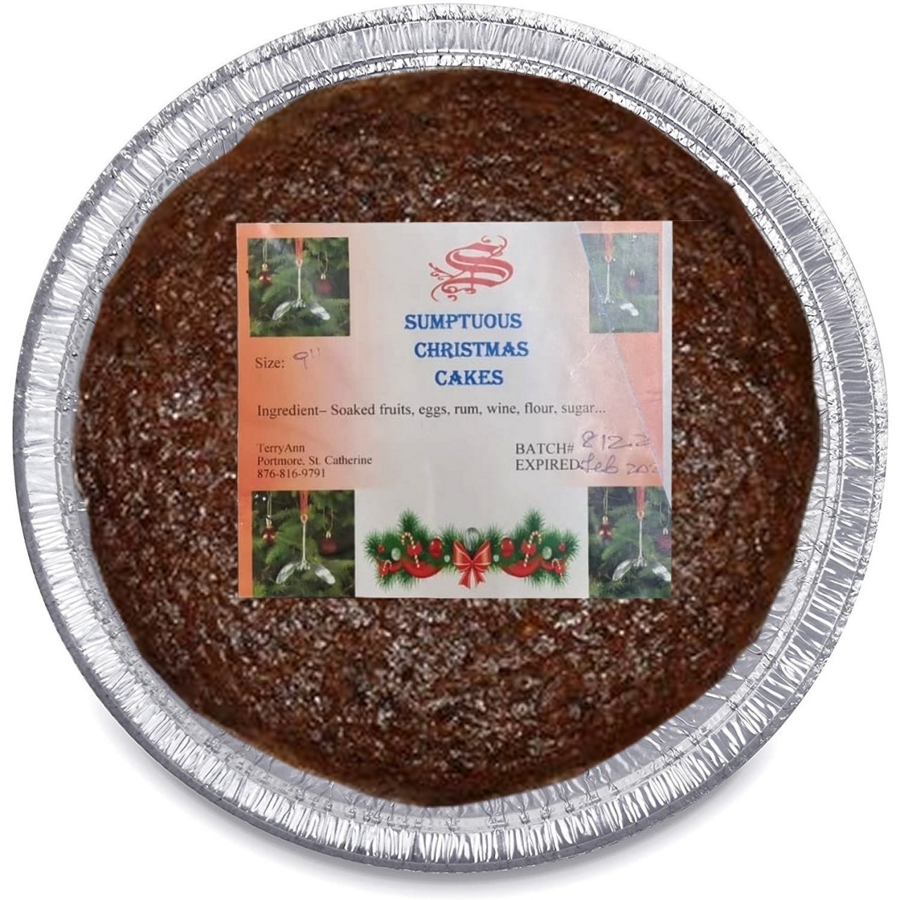 SUMPTUOUS CHRISTMAS CAKE 9in