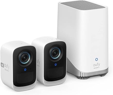 eufy Security eufyCam S300(eufyCam 3C) 2-Cam Kit, Security Camera Outdoor Wireless, 4K Camera, Expandable Local Storage up to 16TB, Face Recognition AI, Color Night Vision, Spotlight, No Monthly Fee