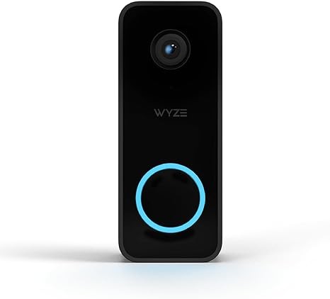 Wyze Video Doorbell v2, Wired, 2K Video, 24/7 Local Recording with microSD Card, Works with Existing Chime, IP65 Weather Resistant, Color Night Vision, and Two-Way Audio, Black